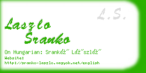 laszlo sranko business card